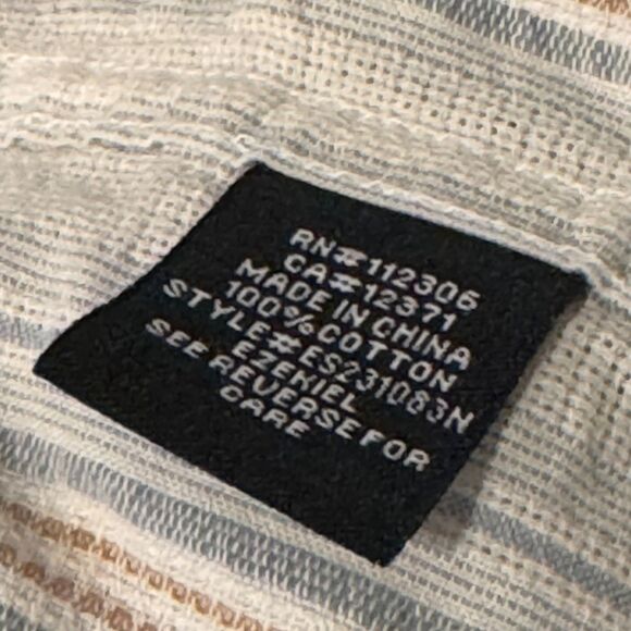 Ezekiel Striped Cotton Button Down Shirt XL | Surf Skater Style | Lightweight - Picture 7 of 7